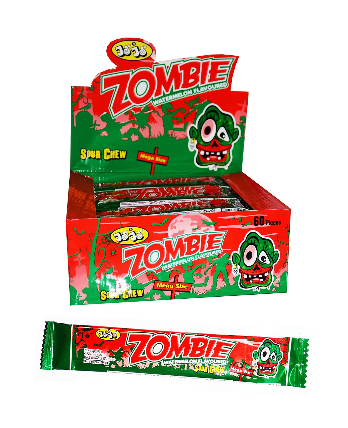 SUSIKRAMTOMI SALDAINIAI MEGA ZOMBIE Raudoni