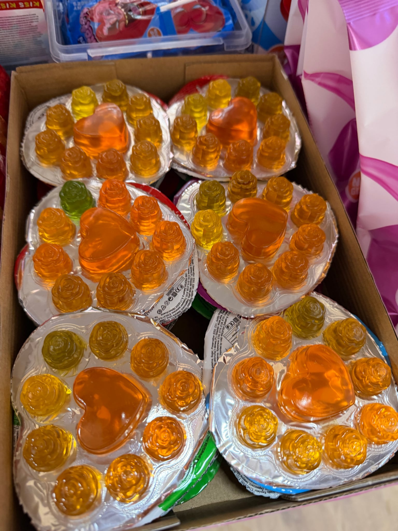 Širdies formos žele saldainiai